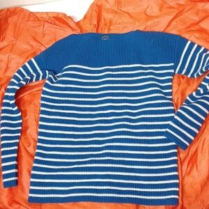 Gap heavy wool nylon blend boat neck striped sweater S